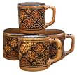 Le Souk Ceramique Set of 4 Coffee Mugs, Honey Design