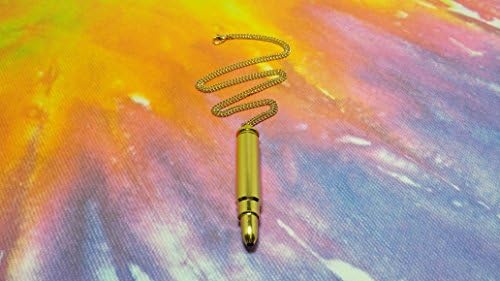 Gold Bullet Necklace Secret Pipe 24 Inch Gold Chain