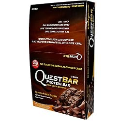 Quest Bar Chocolate Brownie - Low Carb, High Protein Bars that are High Fiber and Gluten Free - Box of 12