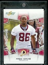 2008 Score Football Card # 368 Fred Davis (RC - Rookie Card) TE - Washington Redskins / Shipped in Protective Screw Down Display Case