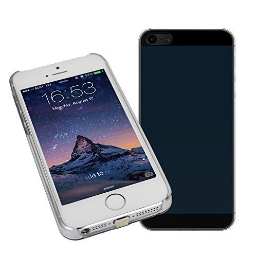 [1A Upgrade] OSSU iPhone 5 5S Qi Wireless Charging Receiver Phone Case Charger Back Cover with Flexible Lightning Connector (Black)