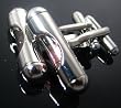 Silver Pink Full Working Level Cufflinks Cuff Links