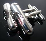Silver Pink Full Working Level Cufflinks Cuff Links