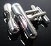 Silver Pink Full Working Level Cufflinks Cuff Links