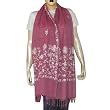 Pink Scarve Stoles Wool Embroidery India 80 x 29 inches