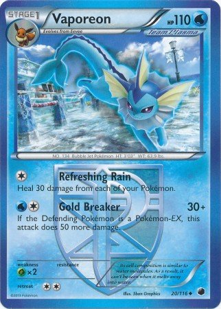 Pokemon - Vaporeon (20/116) - Plasma Freeze On Sale