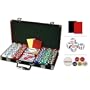 Premium 300 Diamond Suited Poker Chip Set w/black aluminum case, 6 dealer buttons, 2 Cut Cards, 5 dice and 2 playing card decks