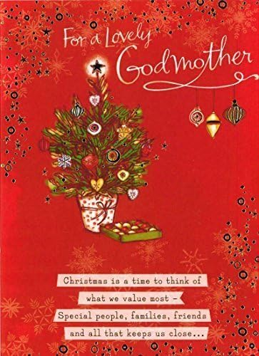 Hallmark - For A Lovely Godmother' - Parchments Christmas Card CH0193
