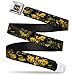 Buckle-Down Seatbelt Belt - JUSTICE LEAGUE-BATMAN Bats Scattered Black/Yellows - 1.5