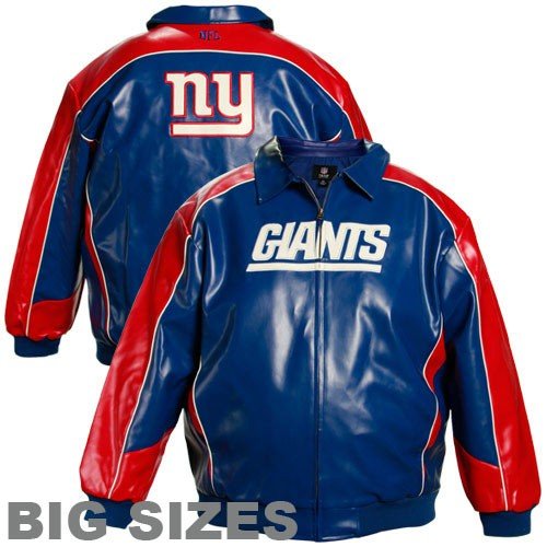 New York Giants Big & Tall Ultra Fan Faux Leather Jacket - 4XL