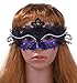 Masquerade Mask Shiny Metal Rhinestone Venetian Pretty Party Evening Prom Mask(Dark blue + Black)