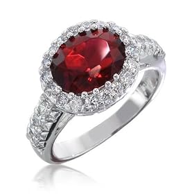 Bling Jewelry Vintage Style Crown CZ Diamond Ruby Engagement Ring size 5 (more sizes)