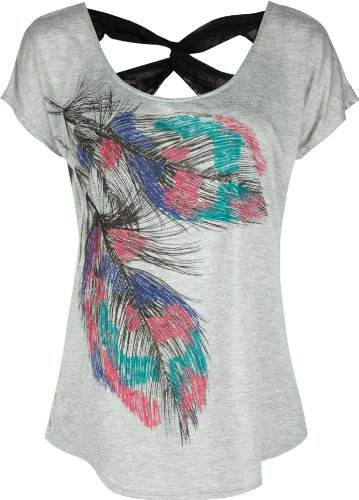 FULL TILT Lace Back Feather Womens Top