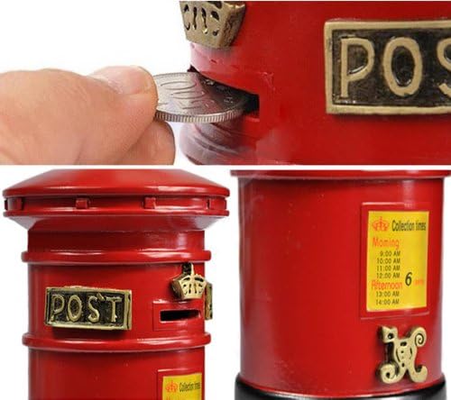 Wooden British Postbox shaped coin banks wooden postbox money box piggy bank