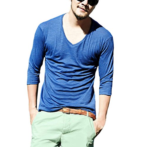 Zbrandy Men's V Neck T Shirts Half Sleeve Fitness