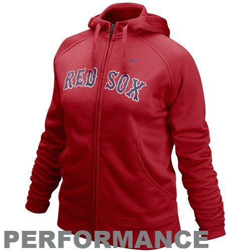 Nike Boston Red Sox Ladies Red Slasher Therma FIT Performance Full Zip Hoody Sweatshirt