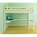 Hochbett Etagenbett aus Holz inkl. Schreibtisch + Lattenrost 200x90 cm WEISS