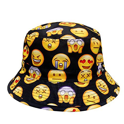 City hunter bd1250 face emoji bucket hats - black