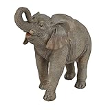 国華園 精巧ポリ製オーナメント 水浴びするゾウ 1個 幅9×奥行20×高さ17cm ゾウ