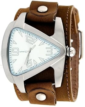 Nemesis #TLB011S Men's Premium Wide Leather Strap Futuristic Watch