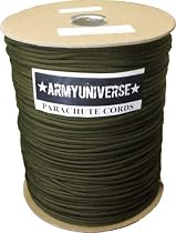 Olive Drab Nylon 550LB 7 Strand Military Paracord Rope Spool USA Made 1000'