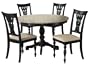 Hillsdale Embassy Round Pedestal 5-Piece Dining Set with Granite Top, Rubbed Black, Set Includes 1-Table and 4-Chairs