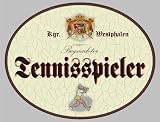 Holzschild Tennisspieler - Westfalen (18 x 14 cm)