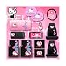 Hello Kitty Sanrio Hearts Design 13pc Combo Set Front & Rear Floor Mats Seat Covers Steering Wheel Cover Cd Visor Organizer License Plate Frame & Keychain Windshield and Side Window Sunshades