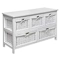 Five Basket Storage Unit - White