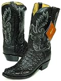 Lucchese 'N8124' Caiman Crocodile Cowboy Boots Mens - Black