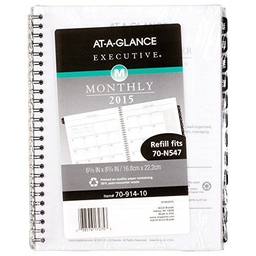 AT-A-GLANCE Executive Monthly Planner Refill 2016, 6.88 x 8.75 Inches (70-914-10)
