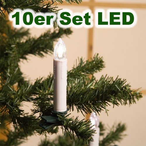 LED-Kerzen, Christbaumkerzen 10er-Set