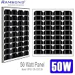 Ramsond 50 Watt Solar Panel 50w W Monocrystalline Photovoltaic PV Solar Panel Module 12V Battery Charging Charger RV **FREE SHIPPING**