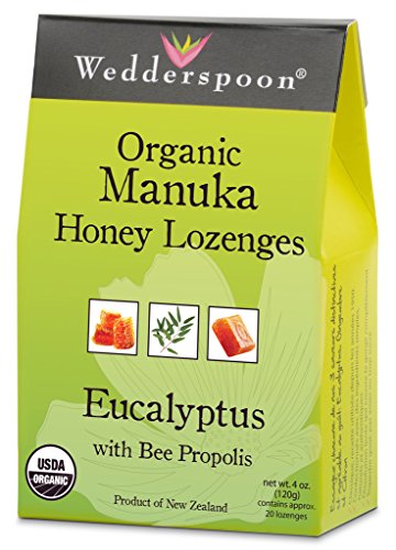 Wedderspoon Organic Manuka Honey Lozenges with Eucalyptus and Bee Propolis, 4 Ounce