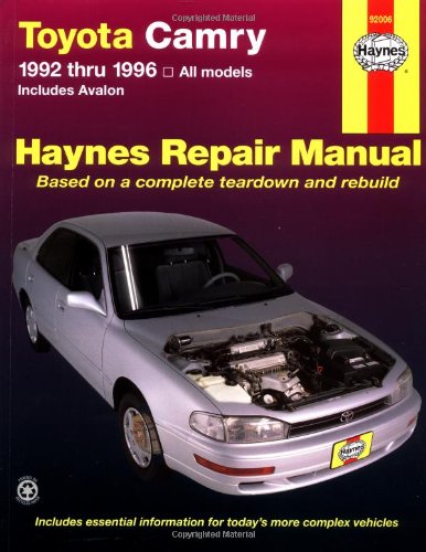 Textbook - Toyota Camry Automotive Repair Manual: All Toyota Camry and Avalon Models 1992 thru 1996 (Haynes Repair Manuals)
