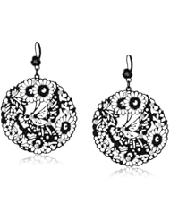 Betsey Johnson "Fabulous Flowers" Large Filigree Disc Drop Earrings