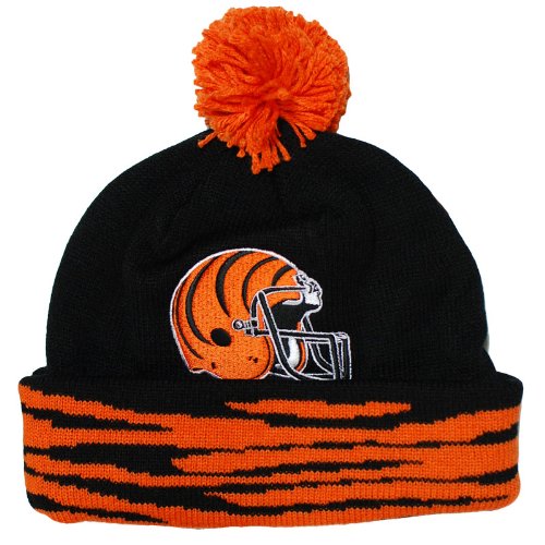 Cincinnati Bengals Mitchell & Ness Throwback Vintage Knit Hat with Pom