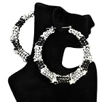 Basketball Wives POParazzi Bamboo Earrings IER2021 Silver/BLACK/Silver