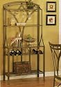 Baker's Rack with Wine Storage - Bronze Finish