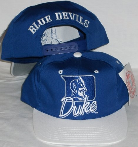 Duke Blue Devils Two Tone Blue / White Adjustable Plastic Snap Strap Back Hat / Cap