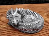 Eigenschaften Steinfiguren Horn  / DRACHE DRACHEN eingerollt aus STEINGUSS FANTASIEFIGUR VERSANDKOSTENFREI !