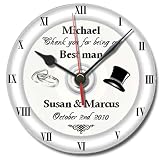 Best maN Groomsman wedding gift cd clock - any text