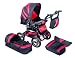 Luxus Kombi Kinderwagen in schwarz/rot