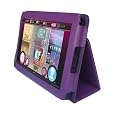 Amazon Kindle Fire 7-Inch Tablet Custom Fit Portfolio Leather Case Cover with Built In Stand- Purple