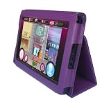 Amazon Kindle Fire 7-Inch Tablet Custom Fit Portfolio Leather Case Cover with Built In Stand- Purple