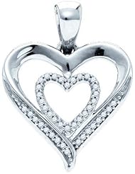 0.10CTW-DIA HEART PENDANT