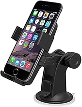 iOttie Easy One Touch Windshield Dashboard Car Mount Holder for iPhone 6s 5s 5c, Samsung Galaxy S6 Edge Plus S6 S5 S4, HTC One-Retail Packaging-Black