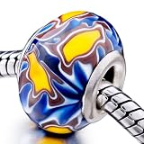 Blue Yellow Murano Glass Charm Bead Pandora Chamilia Biagi Bracelet Compatible 51WgkX6lXPL. SL160 Blue Yellow Murano Glass Charm Bead Pandora Chamilia Biagi Bracelet Compatible