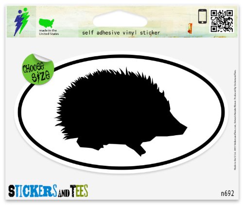 Hedgehog Silhouette Oval Vinyl Car Bumper Window Sticker 5