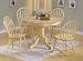 5pc Country Style Natural Finish Wood Round Dining Table & 4 Windsor Chair Set